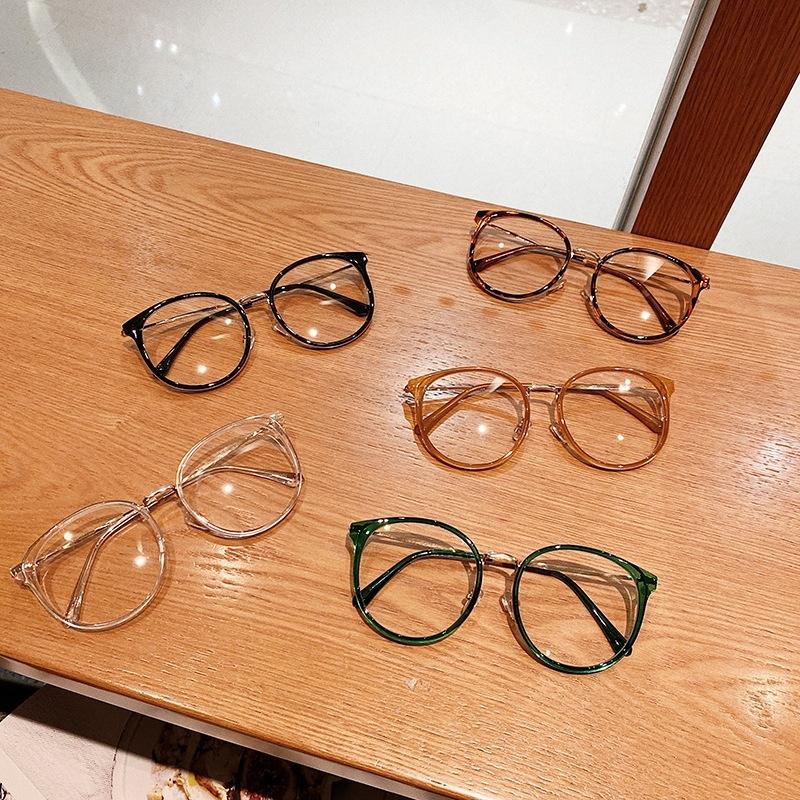 MyWa™️韓系文青大圓框眼鏡 黑框透明框綠框 當季穿搭明星同款 自拍網紅必備配件-細節圖5