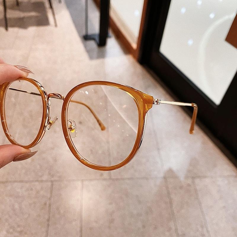 MyWa™️韓系文青大圓框眼鏡 黑框透明框綠框 當季穿搭明星同款 自拍網紅必備配件-細節圖8