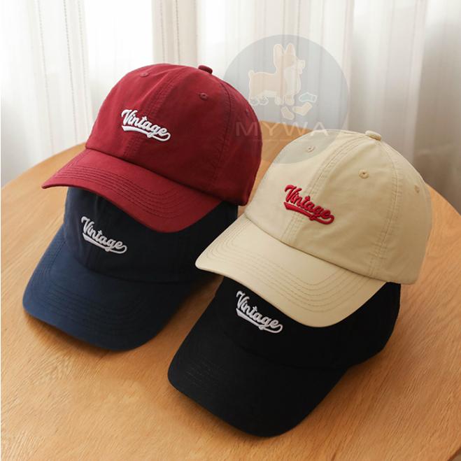 MyWa™️軟頂英文百搭棒球帽 VINTAGE刺繡字母鴨舌帽 男女通用新款潮流帽 H14-細節圖2