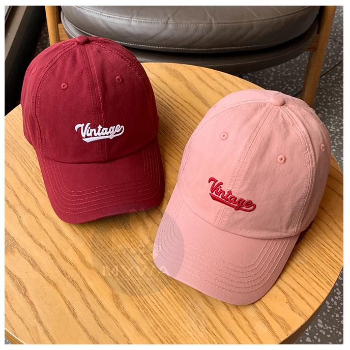 MyWa™️軟頂英文百搭棒球帽 VINTAGE刺繡字母鴨舌帽 男女通用新款潮流帽 H14-細節圖6