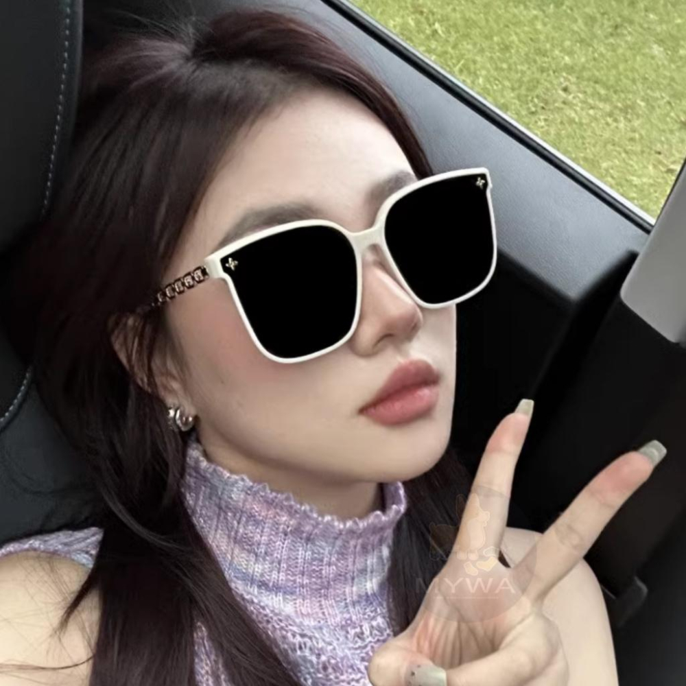 MyWa™️新款超美韓系鏈條鏡腿墨鏡 時尚百搭 韓國熱賣 眼鏡 太陽眼鏡 抗UV-細節圖4