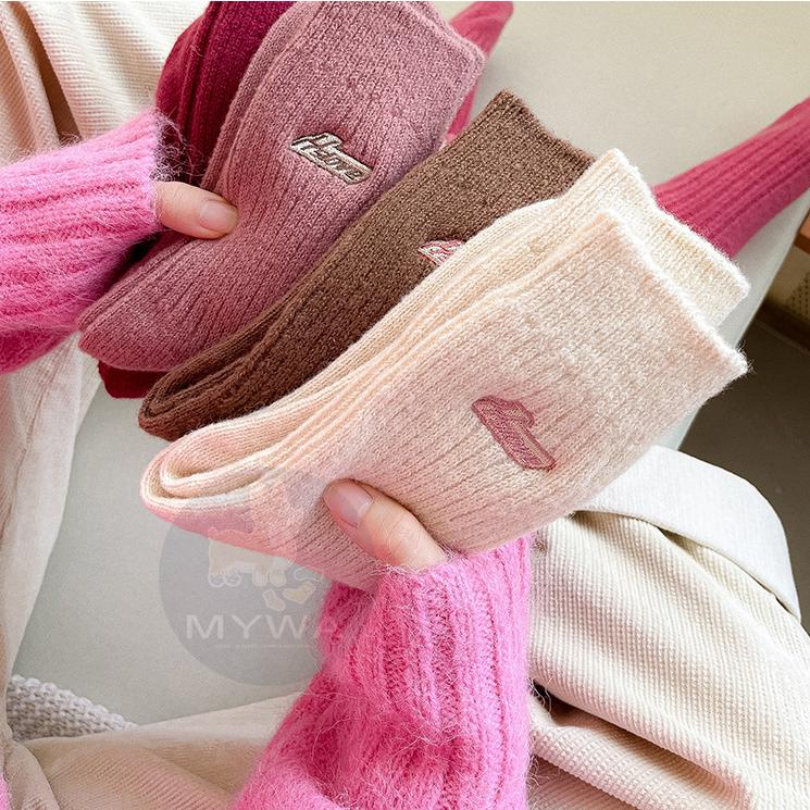 MyWa™️保暖襪系列 經典素色加厚毛圈襪 羊毛襪 女生長襪 當季百搭款 W60-細節圖3