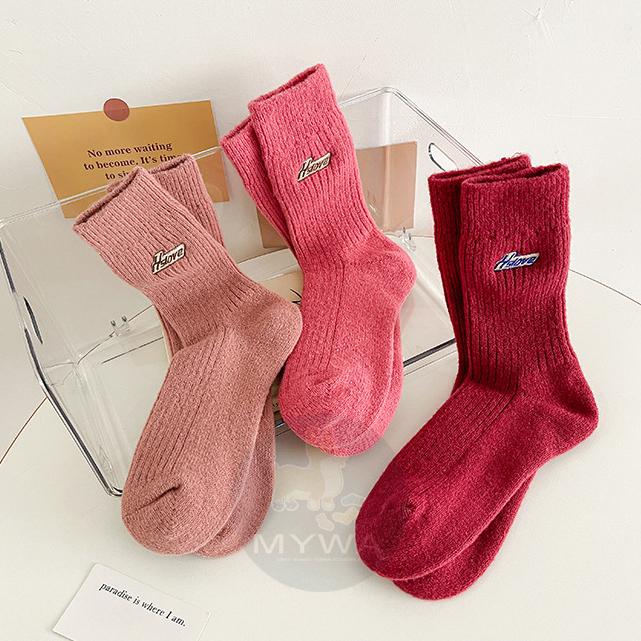 MyWa™️保暖襪系列 經典素色加厚毛圈襪 羊毛襪 女生長襪 當季百搭款 W60-細節圖6