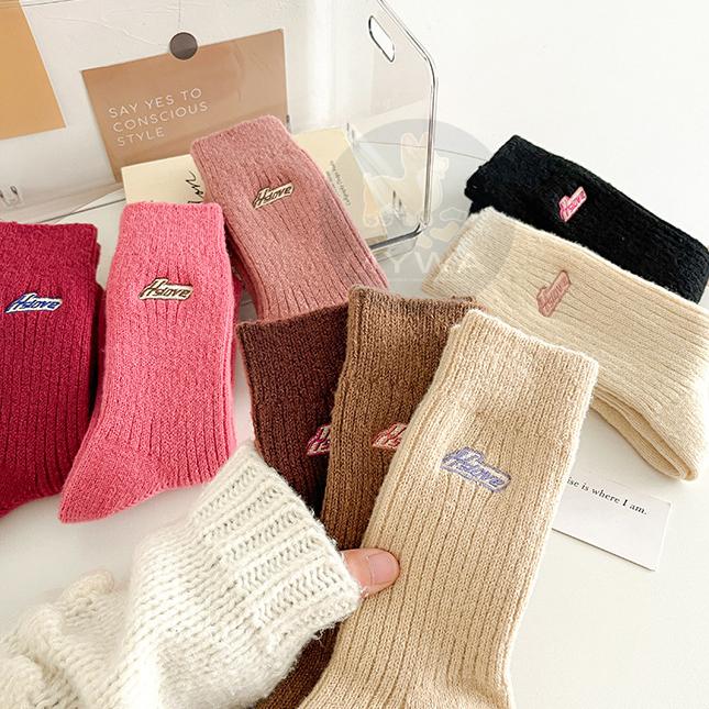 MyWa™️保暖襪系列 經典素色加厚毛圈襪 羊毛襪 女生長襪 當季百搭款 W60-細節圖7