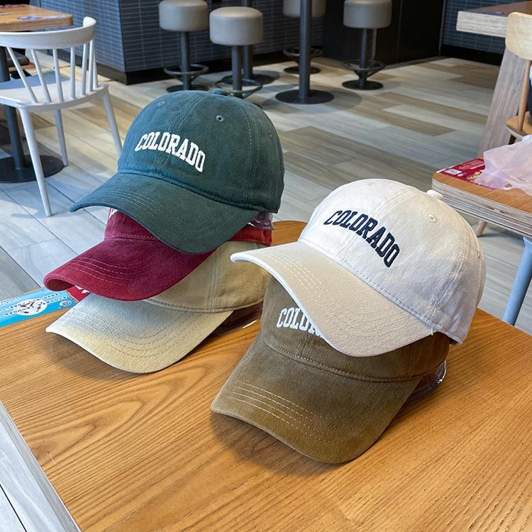 MyWa™️熱銷高質感刺繡水洗復古款 棒球帽 老帽 鴨舌帽 COLORADO字母美式帽款-細節圖5
