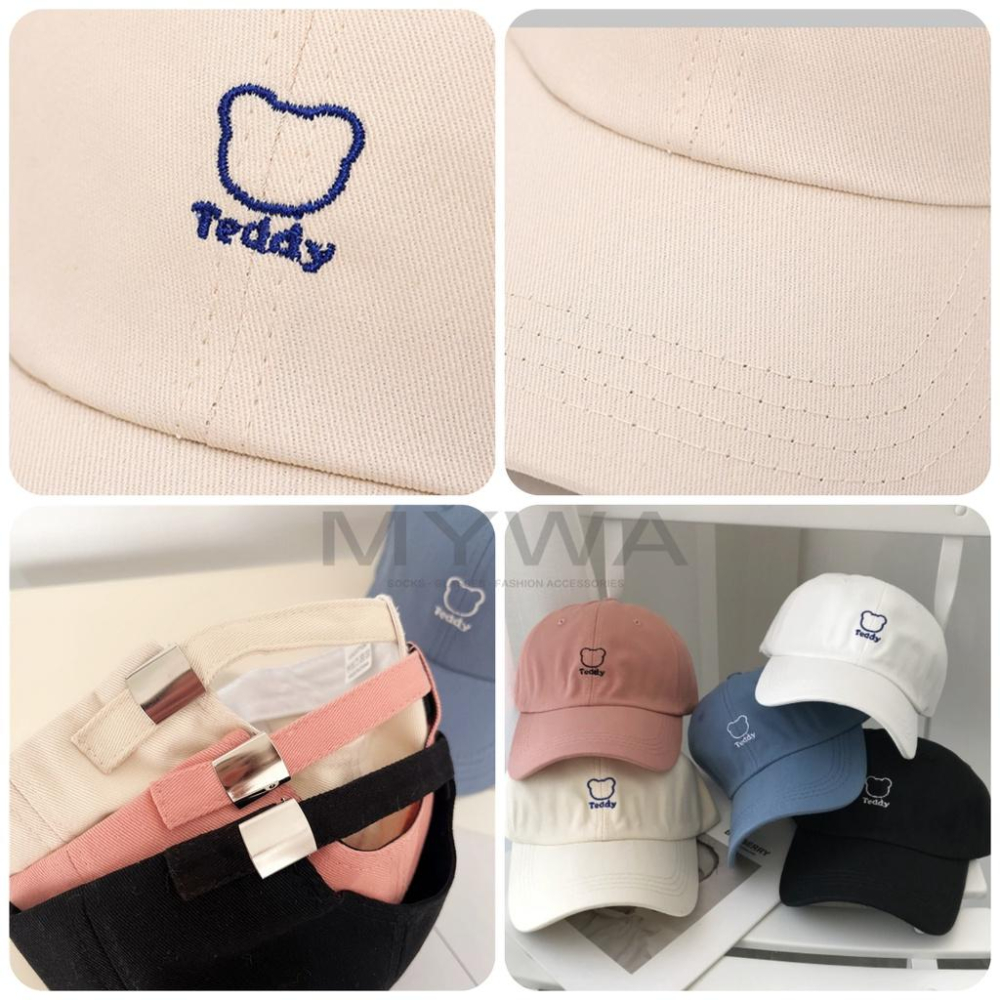 MyWa™️經典帽款可愛小熊刺繡棒球帽 鴨舌帽子遮陽時尚潮帽可調式 H27-細節圖4