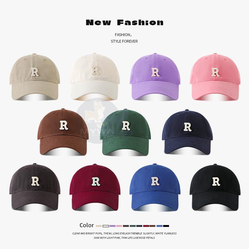 MyWa™️春夏經典字母R刺繡加寬棒球帽 寬帽顯臉小 大帽沿 大頭圍 男女通用-細節圖2