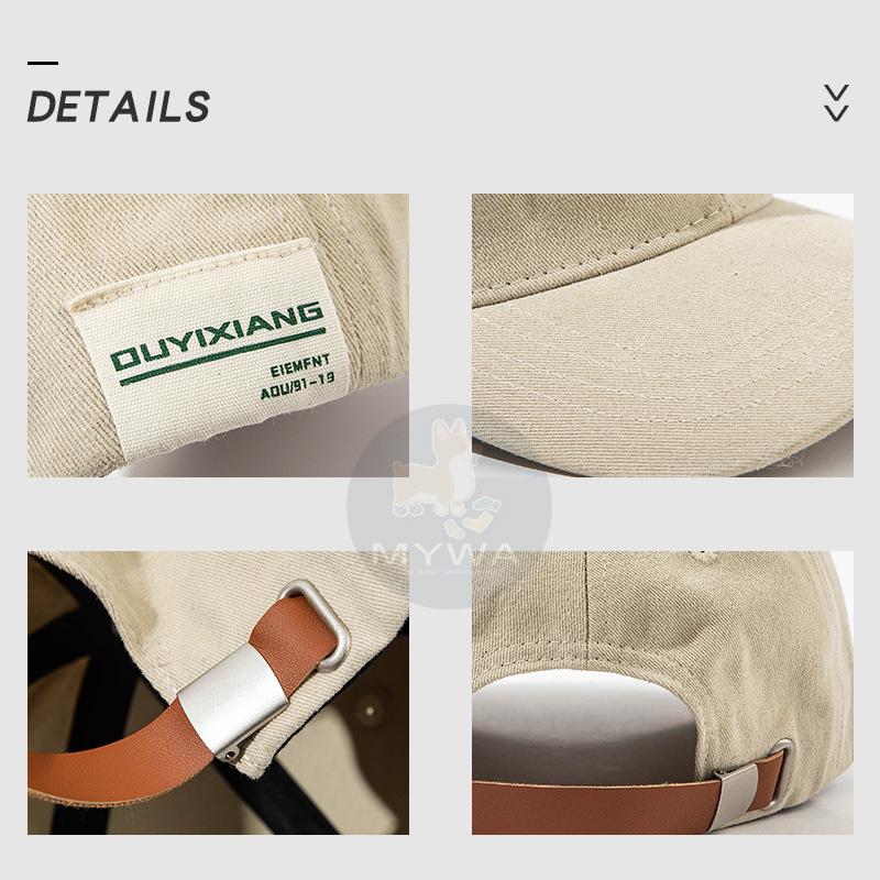 MyWa™️經典皮革後扣棒球帽 韓版顯瘦百搭帽子 男女都適合 H34-細節圖7