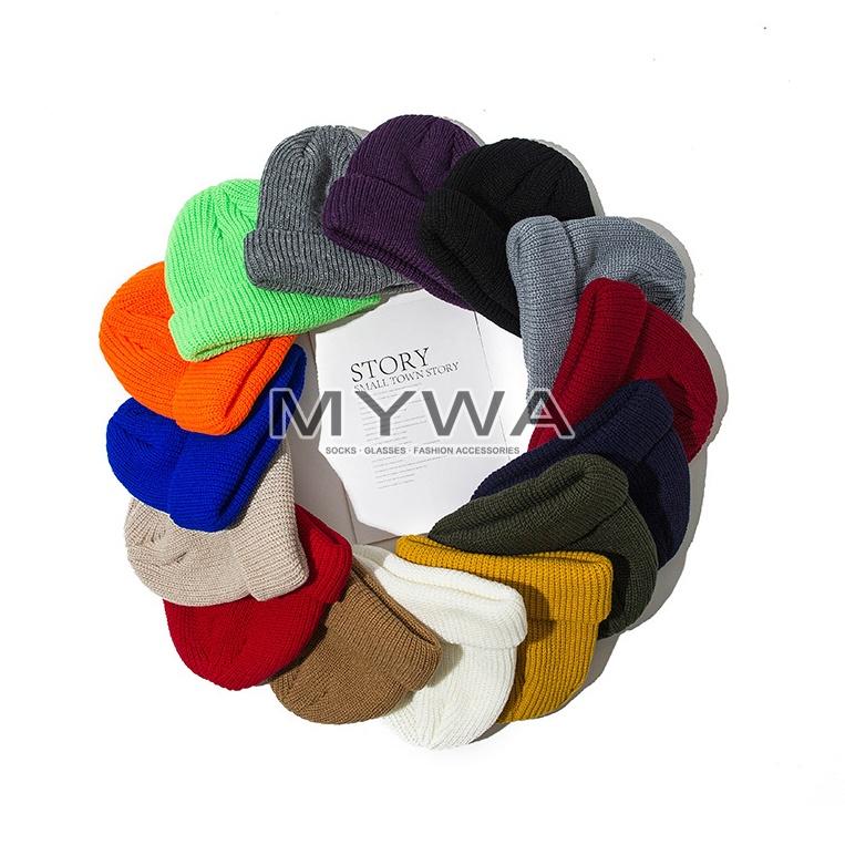 MyWa™️經典素面短版毛帽 圓帽韓版針織帽保暖帽子 男女都適合 H52-細節圖2