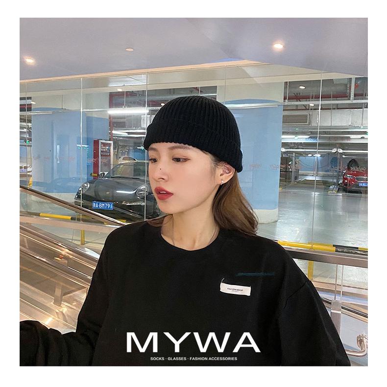 MyWa™️經典素面短版毛帽 圓帽韓版針織帽保暖帽子 男女都適合 H52-細節圖5