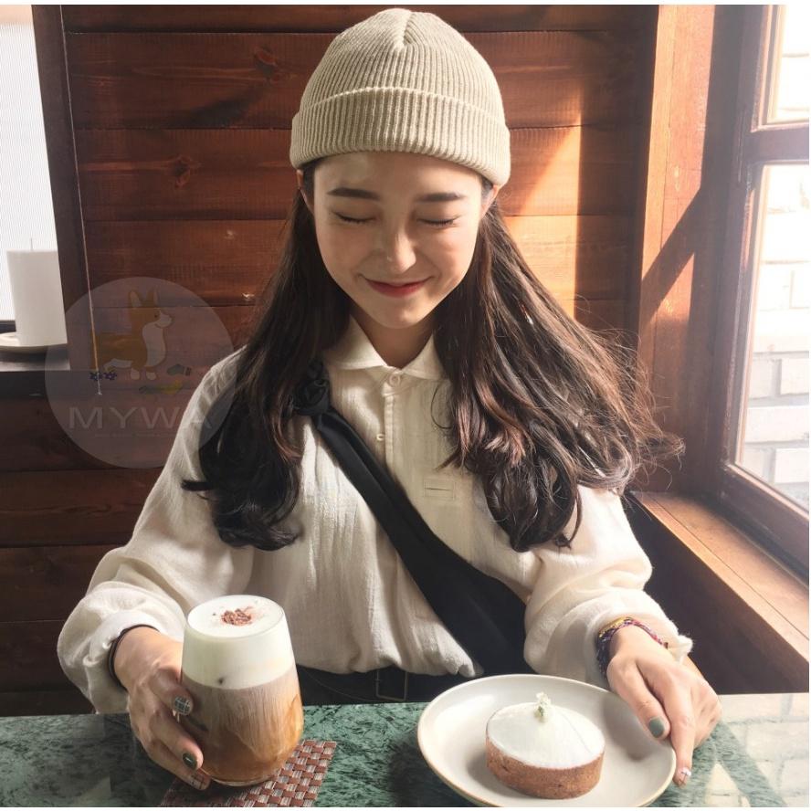 MyWa™️經典素面短版毛帽 圓帽韓版針織帽保暖帽子 男女都適合 H52-細節圖6