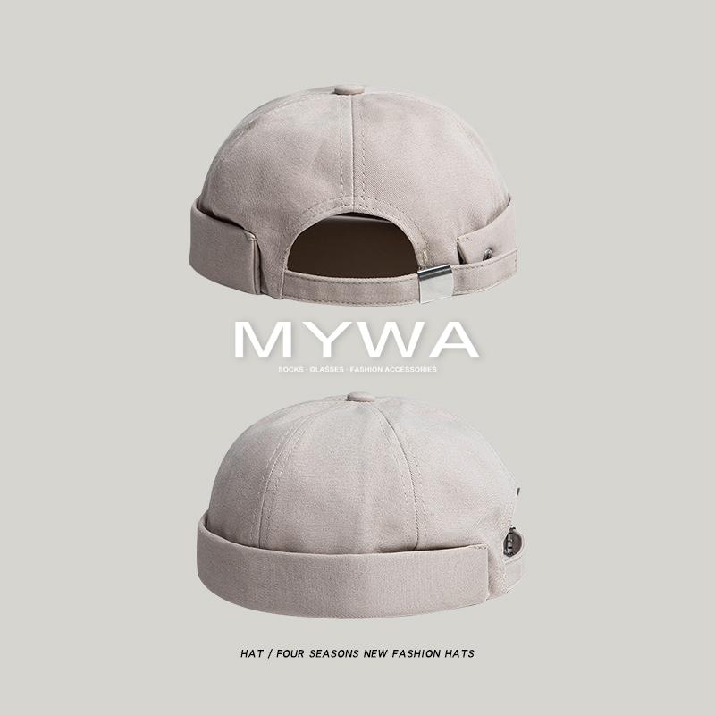 MyWa™️經典英倫風純色水兵帽 西瓜皮帽 圓頂帽子 街頭雅痞百搭潮流穿搭 H32-細節圖2