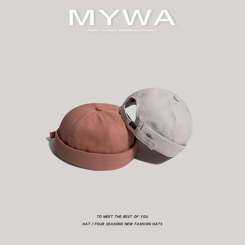 MyWa™️經典英倫風純色水兵帽 西瓜皮帽 圓頂帽子 街頭雅痞百搭潮流穿搭 H32-細節圖3