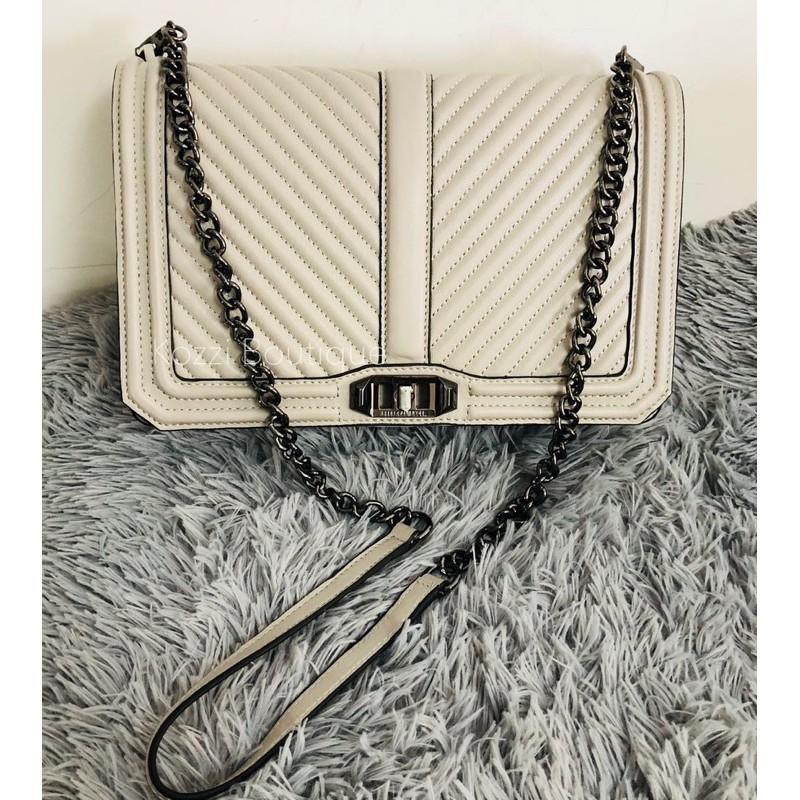 Rebecca Minkoff chevron jumbo love crossbody 斜紋 菱格 大款 鏈包 rm feisha