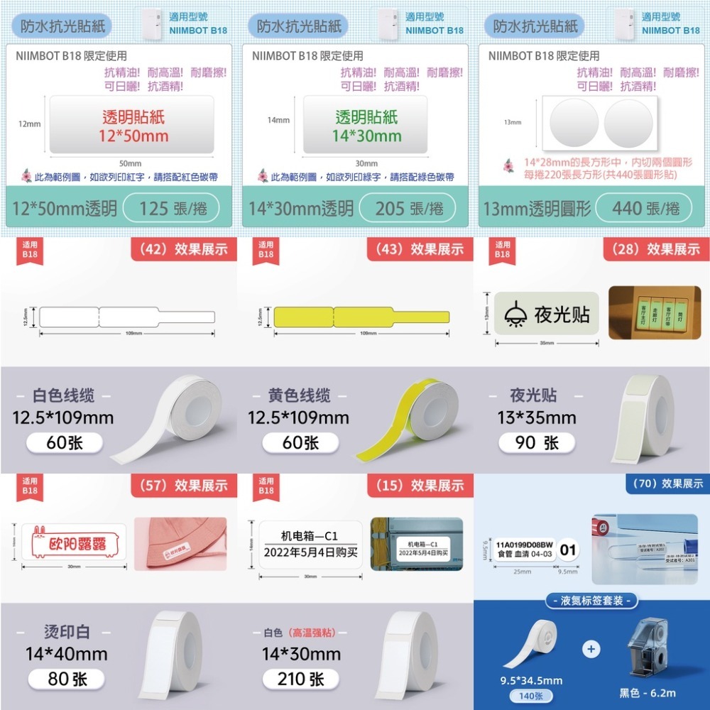 台灣總代理公司貨!現貨供應! 精臣標籤機 NIIMBOT B18 標籤打印機 防水防油防曬耐精油 耐高溫 字體不褪色-細節圖7