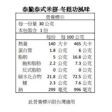 #071#泰脆泰式米餅 冬蔭功風味 + 蟹咖哩風味 30克 X 16包 #141135# 好市多代購 米餅 泰式-細節圖6