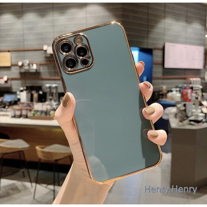🎁HENRY百貨🎁電鍍雙色手機殼 爆款 防摔 純色 蘋果 iPhone12 13 pro max plus 軟殼 多色可-細節圖6