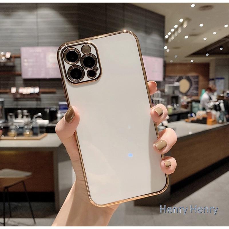 🎁HENRY百貨🎁電鍍雙色手機殼 爆款 防摔 純色 蘋果 iPhone12 13 pro max plus 軟殼 多色可-細節圖7