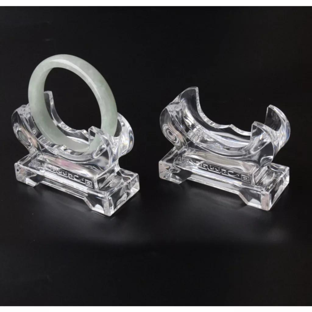 🎁HENRY百貨🎁壓克力手珠架 手鍊架 手鐲架 U型手鐲架 牛角手鐲架 玉鐲 翡翠 收藏 台灣現貨，快速發貨  清透料-細節圖2