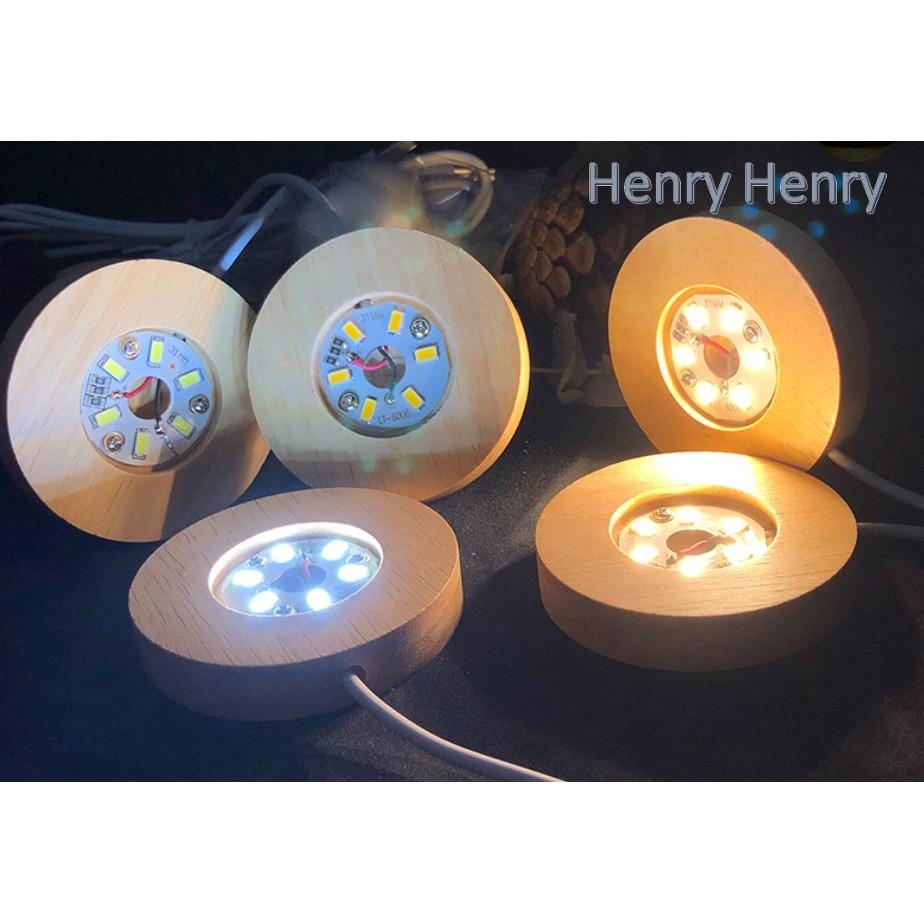 🎁HENRY百貨🎁USB原木LED燈座（七彩/暖/白）6cm實木彩色/LED發光底座/夜燈/鹽燈/展示品/收藏品 - Henry百貨 ...