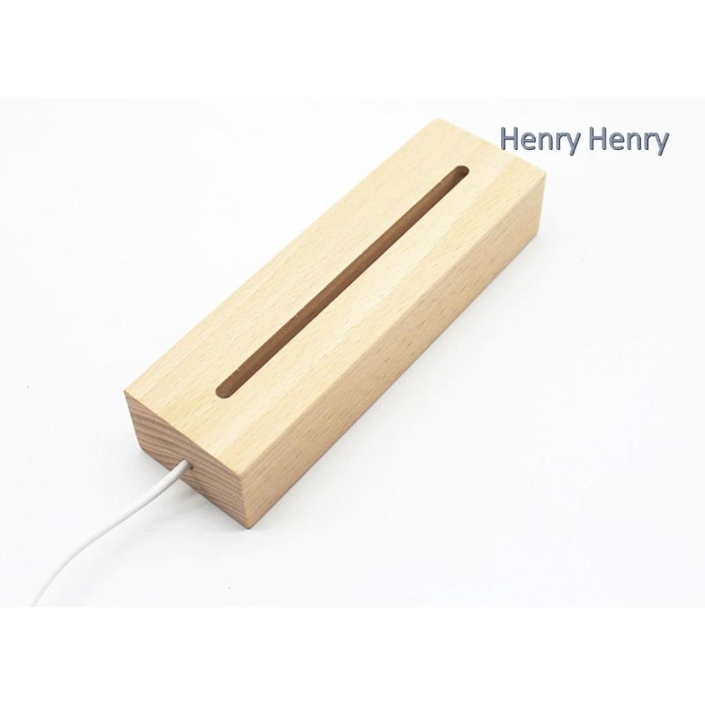 🎁HENRY百貨🎁USB原木LED長方型燈座（暖/白）15cm實木彩色/LED發光底座/夜燈/鹽燈/展示品/收藏品-細節圖8