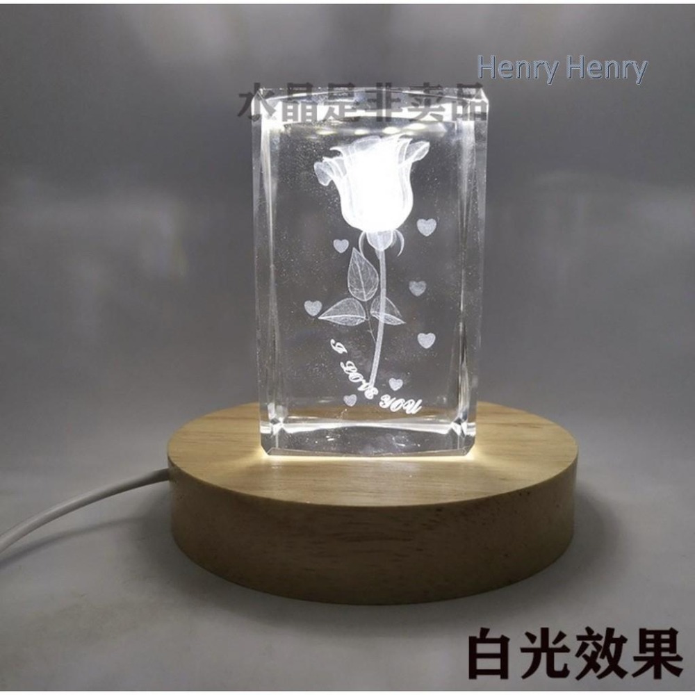 🎁HENRY百貨🎁USB原木LED圓型燈座（七彩/暖/白）10cm實木彩色/LED發光底座/夜燈/鹽燈/展示品/收藏品-細節圖4