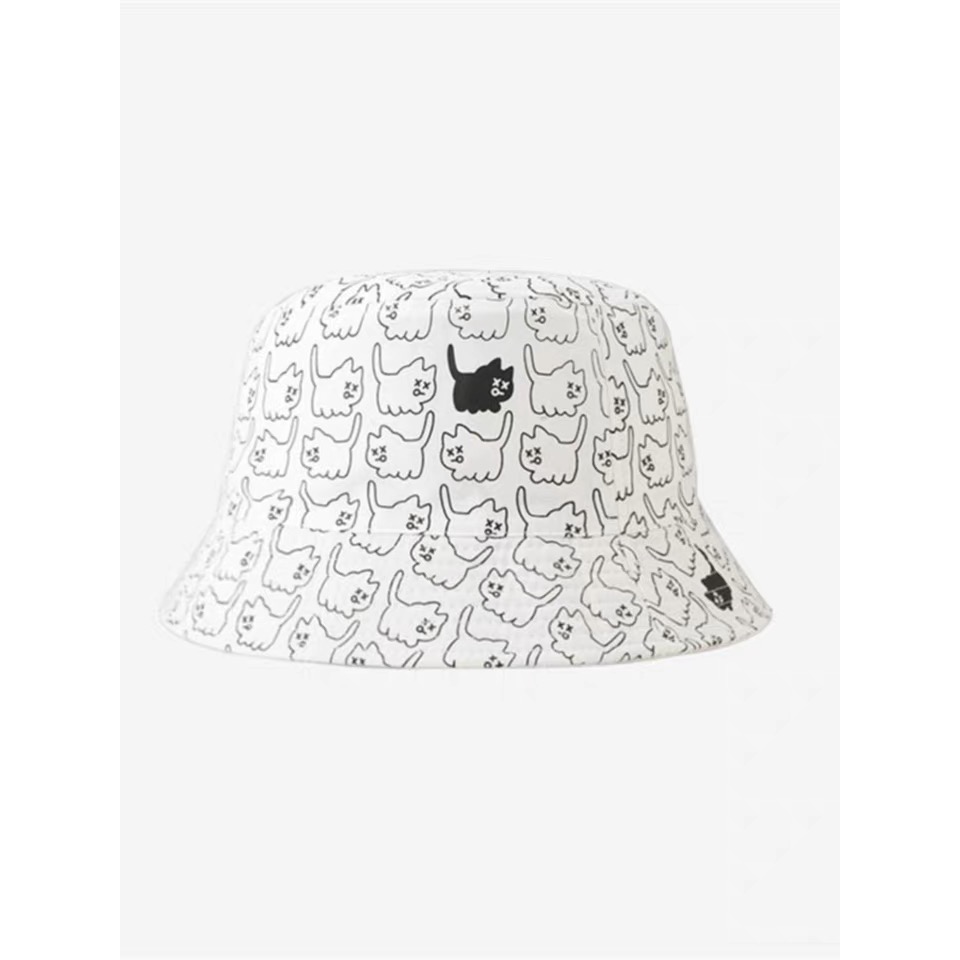 可愛貓咪刺繡雙面漁夫帽-細節圖3