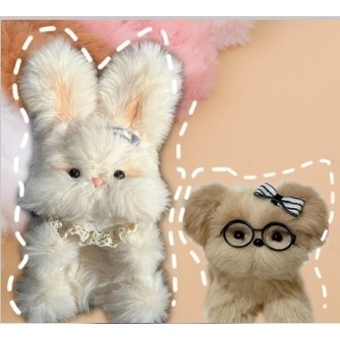 兔毛扭棒 20mm仿兔毛扭扭棒 小動物扭扭棒 毛根毛條兔子小狗小貓 長毛扭扭棒 毛線扭棒 毛絨扭扭棒 毛根扭棒 毛絨條-細節圖2