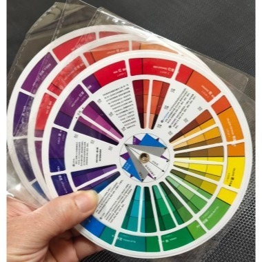 三原色調色卡 色輪卡 12色相環配色卡72配色卡 色相環 顏料色彩搭配色輪卡 油漆調色卡 紋繡色卡 美甲色卡 化妝調色卡-細節圖3