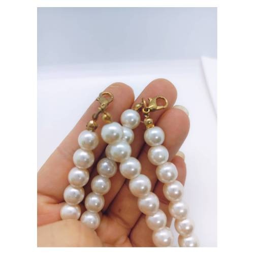 手作珍珠掛鍊 珍珠鏈 仿珍珠 珍珠掛鏈 鑰匙扣 鑰匙圈 手機 包包吊飾 珍珠鏈 材料 串珠配件-細節圖2