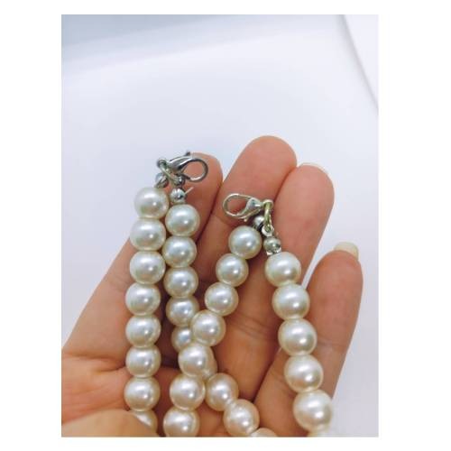 手作珍珠掛鍊 珍珠鏈 仿珍珠 珍珠掛鏈 鑰匙扣 鑰匙圈 手機 包包吊飾 珍珠鏈 材料 串珠配件-細節圖3