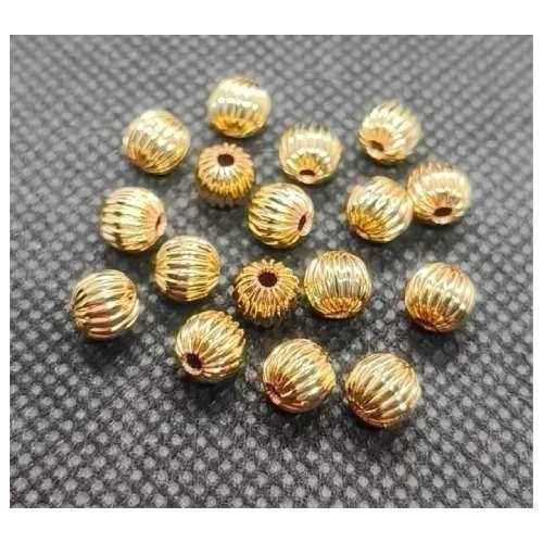 保色14K鍍金南瓜珠 隔珠 燈籠珠 南瓜圓珠 切紋珠 隔片 隔珠 項鍊 手串手鍊手珠項鏈手鏈 串珠材料 diy手工飾品-細節圖2