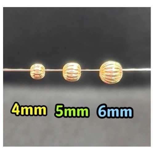 保色14K鍍金南瓜珠 隔珠 燈籠珠 南瓜圓珠 切紋珠 隔片 隔珠 項鍊 手串手鍊手珠項鏈手鏈 串珠材料 diy手工飾品-細節圖4