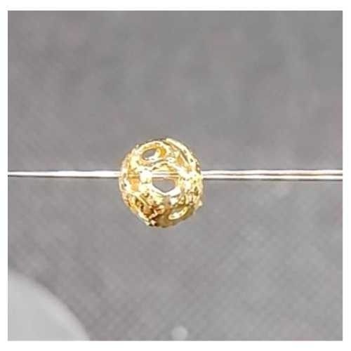 保色14K金4mm簍空珠 小金珠 鏤空圓珠 隔珠 隔片diy手作材料 手鏈項鏈 項鍊手鍊 手串手珠串珠散珠 飾品配件-規格圖4