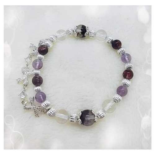 水晶手鍊 紅幽靈 紫幽靈 白水晶 招財 招貴人 助事業 提升人緣 增強靈感 提升運勢 手串 手鍊-細節圖3