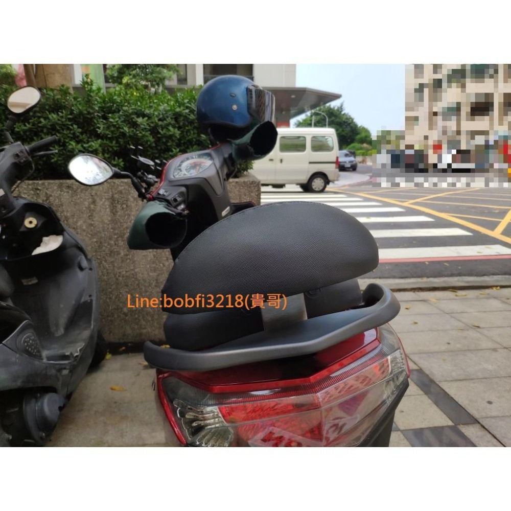 TEB 台中安心後靠背 5mm厚支架 新名流 靠背 125 150 不生鏽小饅頭 後靠背 光陽 KYMCO FAMOUS-細節圖3