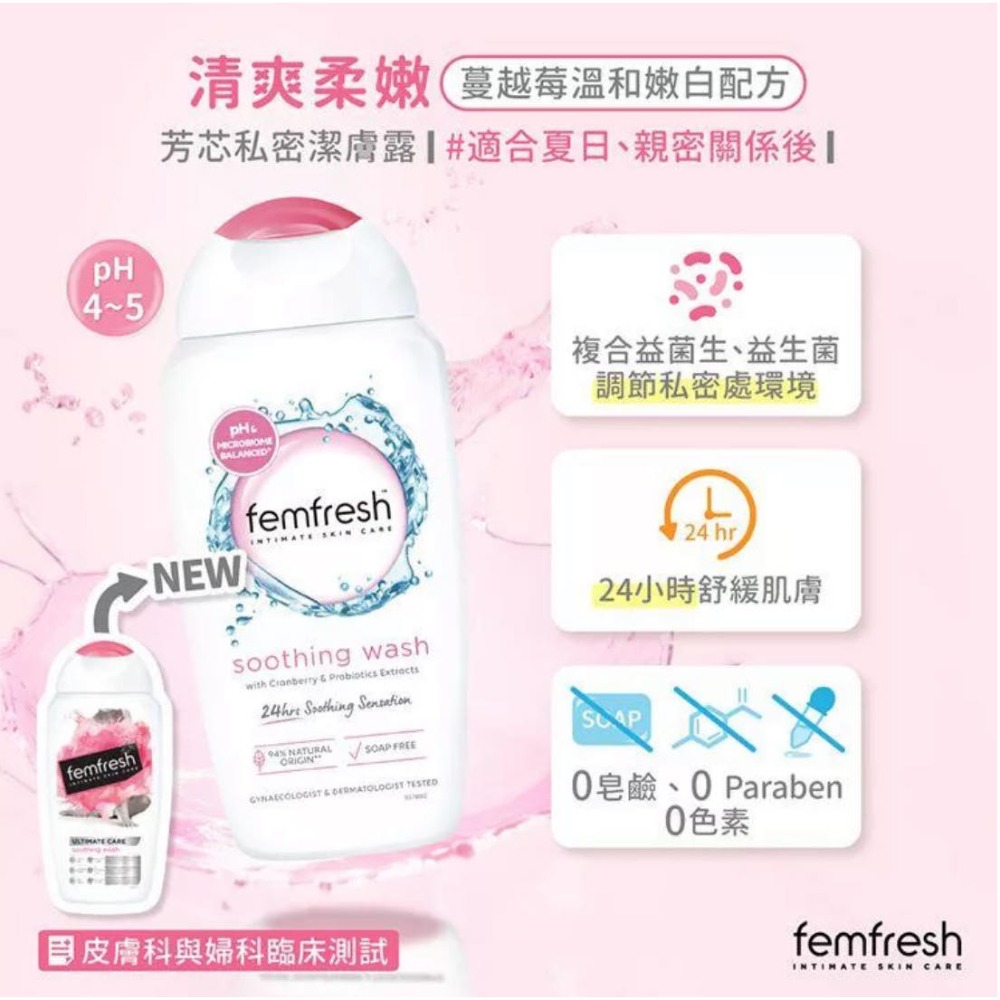 [Jia’s美妝代購］現貨不用等‼️ 芳芯Femfresh 私密潔膚露 250ml 私密洗 私密洗-規格圖10