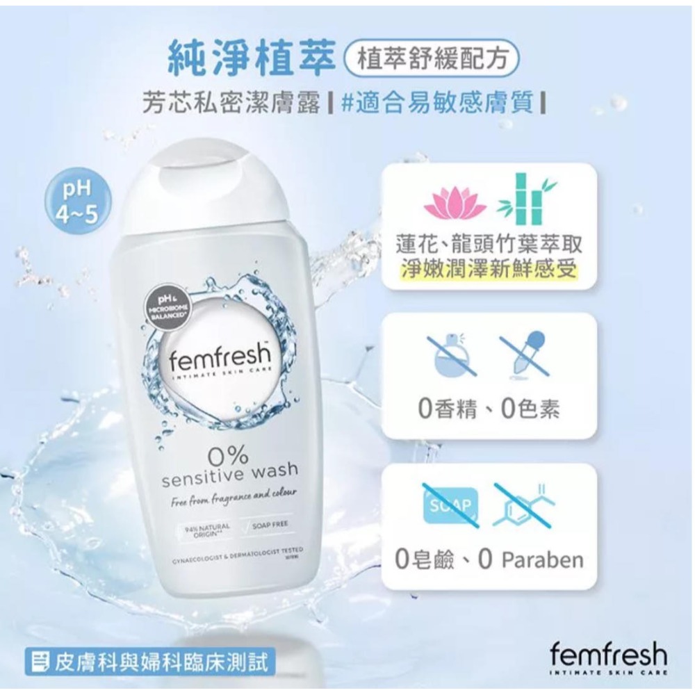 [Jia’s美妝代購］現貨不用等‼️ 芳芯Femfresh 私密潔膚露 250ml 私密洗 私密洗-規格圖10