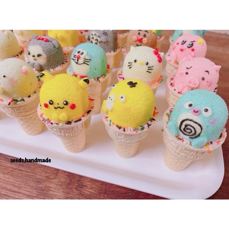 甜筒造型戚風蛋糕 造型甜甜圈戚風 造型戚風蛋糕 造型蛋糕 蛋糕禮盒 三眼怪 熊大兔兔 小飛象 角落生物 寶可夢皮卡丘-細節圖7