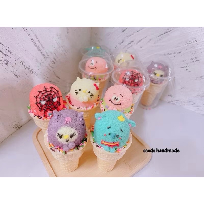 甜筒造型戚風蛋糕 造型甜甜圈戚風 造型戚風蛋糕 造型蛋糕 蛋糕禮盒 三眼怪 熊大兔兔 小飛象 角落生物 寶可夢皮卡丘-細節圖8