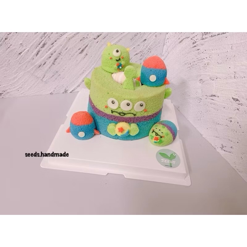6寸造型戚風蛋糕 三眼怪蛋糕 三眼怪造型戚風蛋糕 玩具總動員 生日派對慶生分享 幼稚園分享蛋糕-細節圖6
