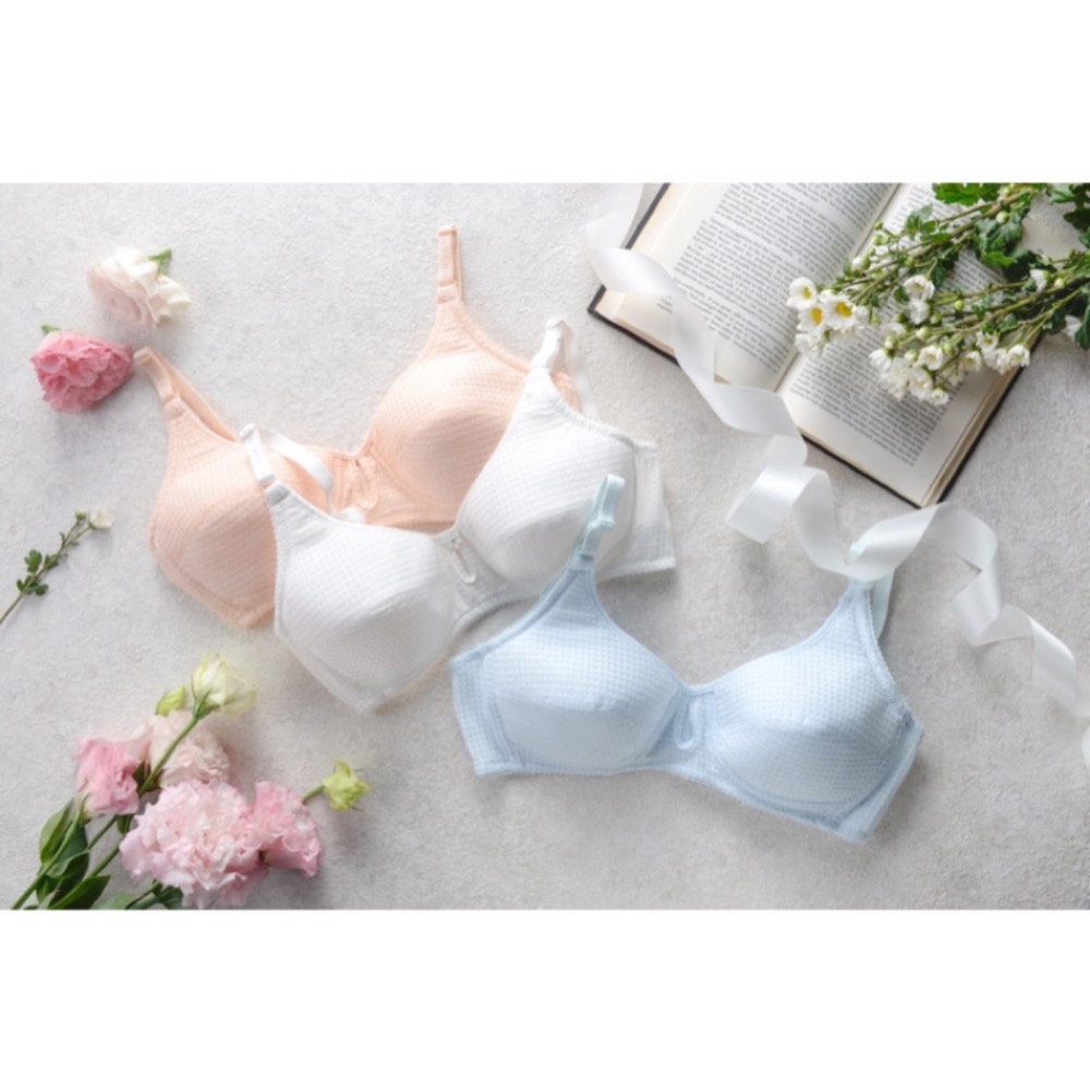 【媚思佳】台灣製方格小清新無鋼圈少女學生型內衣 B罩-細節圖4