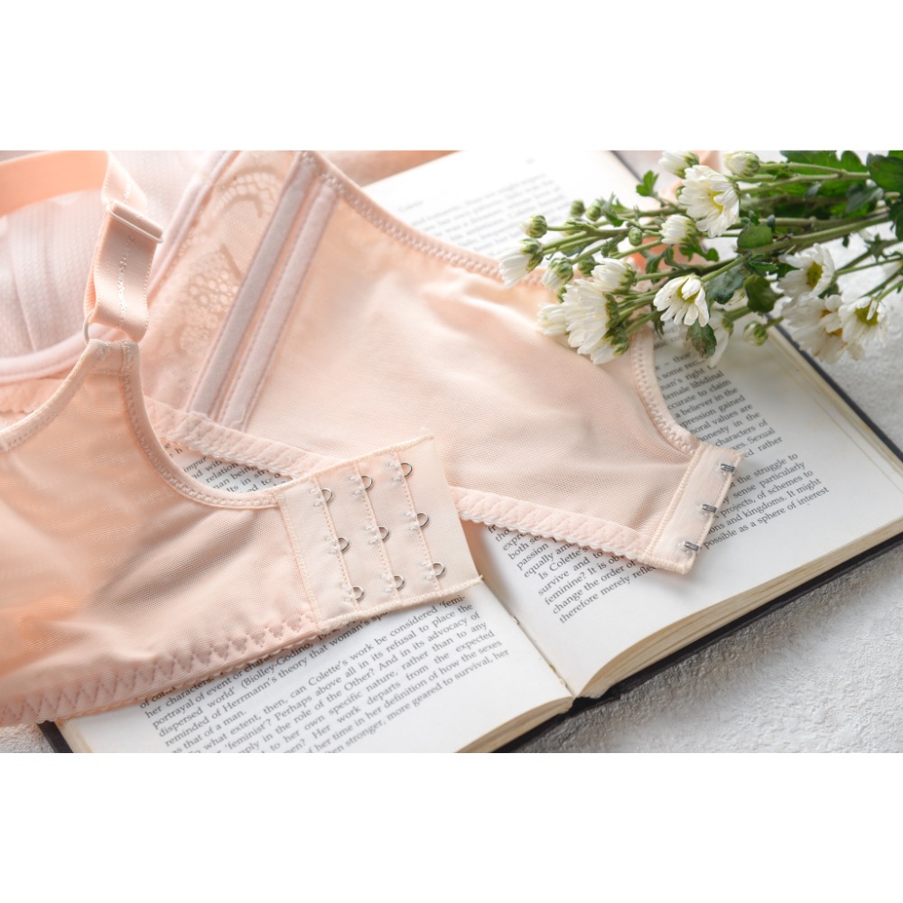 台灣製 蕾絲胸罩/雙色蕾絲/軟鋼圈/脊邊加高/泡綿/涼感內裡/美背內衣B罩-細節圖8