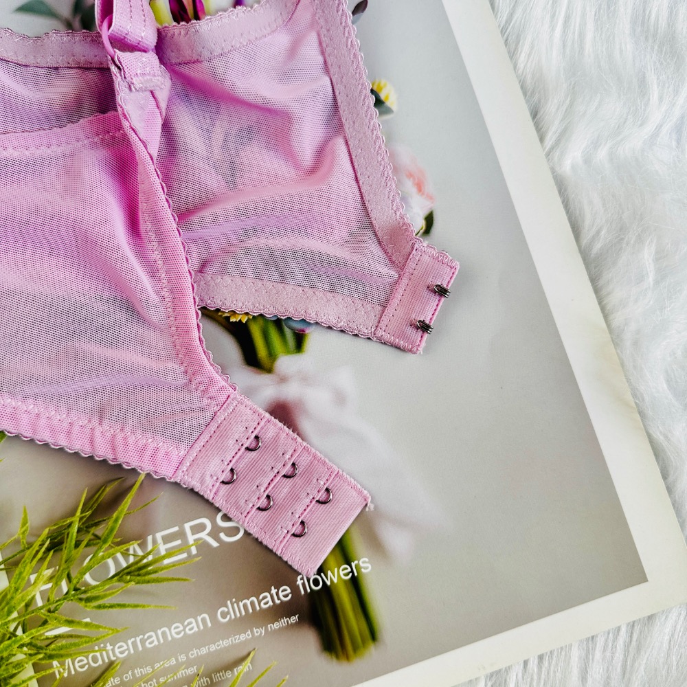 【舒適零束縛】粉嫩蕾絲無鋼圈內衣 | 側邊加壓提托 | 薄襯絲棉杯-1693-細節圖8