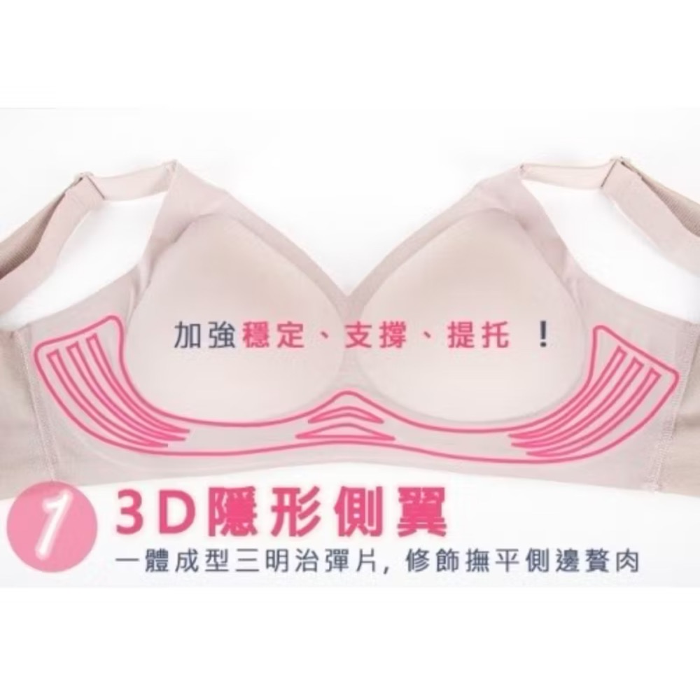 【裸感無痕】14D超細纖維 | 3D隱形側翼 | 寬版減壓 | 零著感舒適運動內衣/機能內衣 | B/C 32-38-細節圖4