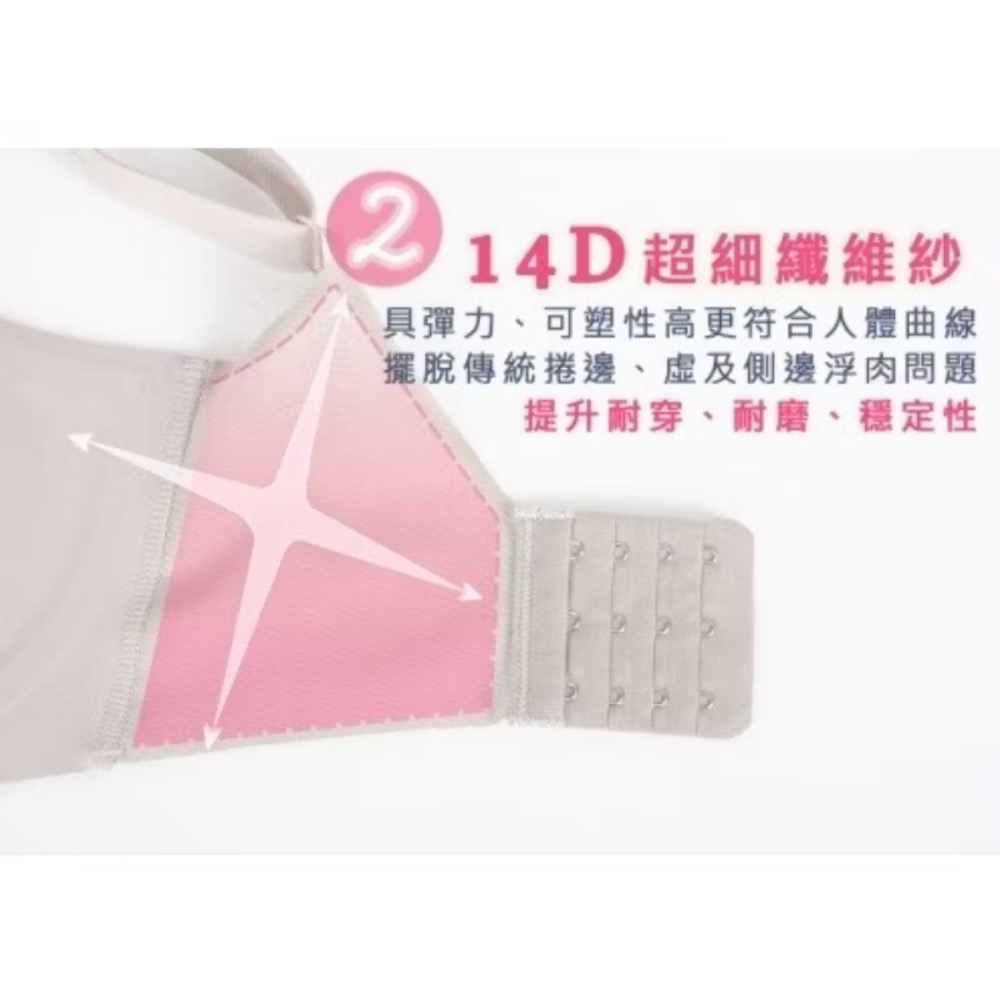 【裸感無痕】14D超細纖維 | 3D隱形側翼 | 寬版減壓 | 零著感舒適運動內衣/機能內衣 | B/C 32-38-細節圖5