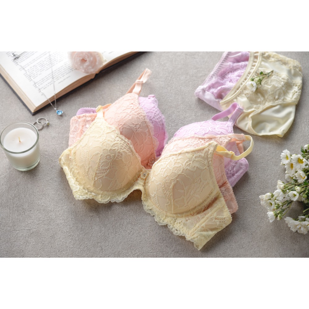 ✨【超值套裝】軟鋼圈甜美蕾絲集中內衣褲組 | 舒適包覆 32B-40B | 買內衣送同款內褲（數量有限）-規格圖7