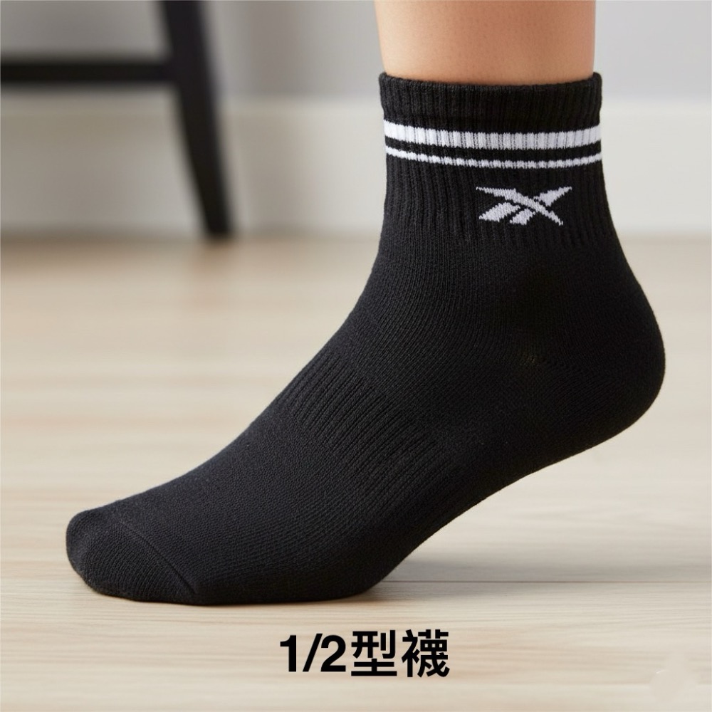 🛍️ Reebok 運動休閒襪 - 四款經典版型任您選！黑白兩色 M/L 碼🏃-細節圖4