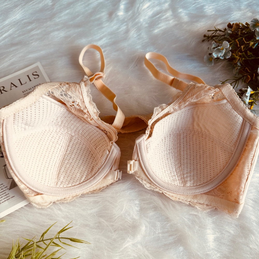 💖【媚思佳】台灣製造/軟鋼圈/前扣絲綿薄襯蕾絲內衣-5081-細節圖5
