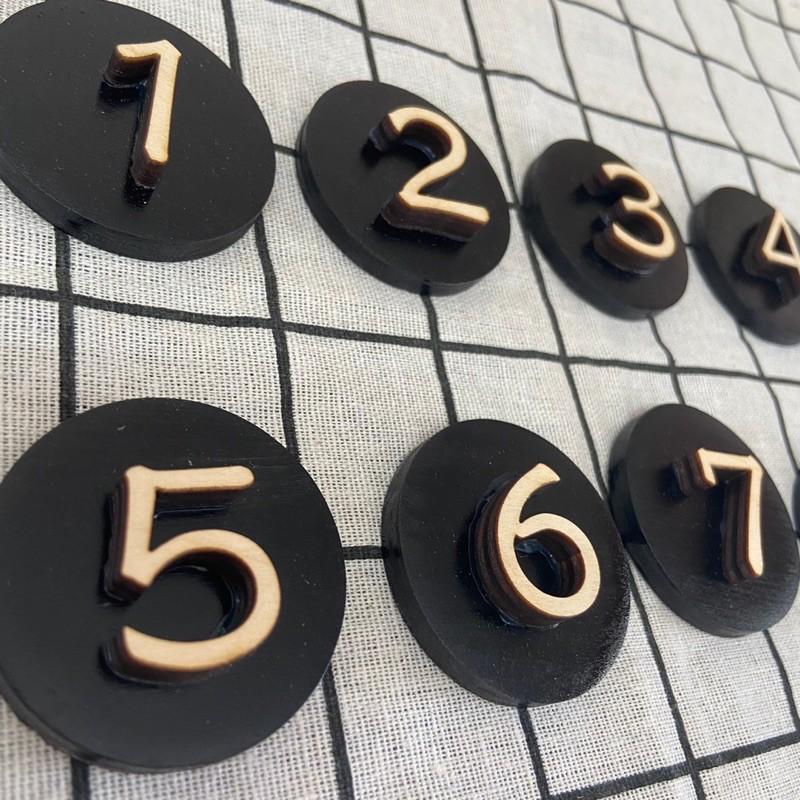 客製化 立體 號碼牌 雷射 雕刻 切割 木頭 號碼 叫號牌 數字牌 點餐牌 順序牌-細節圖3